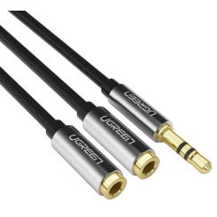 Сплиттер Ugreen AV123 3.5mm to 2 x 3.5mm 0.2m (20816) Black