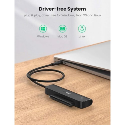 Купить Кабель-адаптер Ugreen CM321 USB Type-C to SATA (70610) Black - цена в Харькове, Киеве, Днепре, Одессе
в интернет-магазине Telemart фото