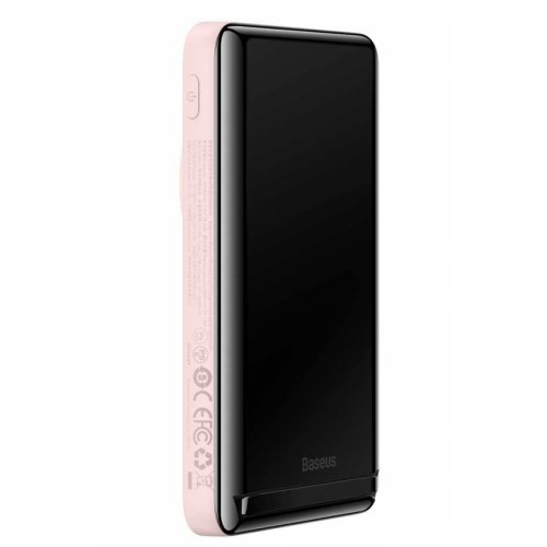 Купить Powerbank Baseus Magnetic Bracket Wireless 10000mAh 20W with cable Type-C (PPCX000004) Pink - цена в Харькове, Киеве, Днепре, Одессе
в интернет-магазине Telemart фото