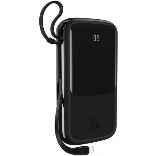 Powerbank Baseus Qpow Digital Display 20000mAh 15W with IP Cable (PPQD-F01) Black купить в Украине | Telemart фото