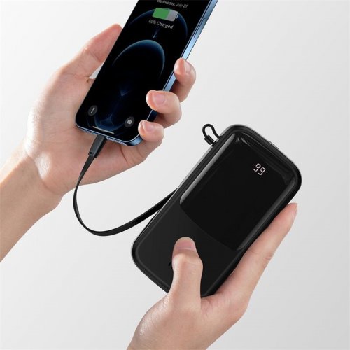 Powerbank Baseus Qpow Digital Display 20000mAh 15W with IP Cable (PPQD-F01) Black купить в Украине | Telemart фото