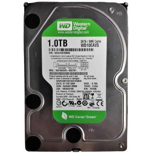 Продати Жорсткий диск Western Digital Green 1TB 8MB 3.5" (WD10EAVS) за Trade-In у інтернет-магазині Телемарт - Київ, Дніпро, Україна фото
