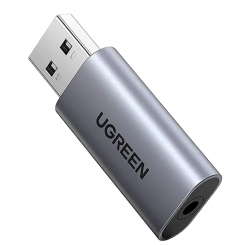 Фото Звуковая карта Ugreen CM383 USB 2.0 to Jack 3.5mm (80864) Grey