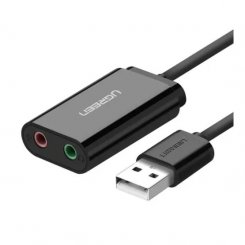 Фото Звуковая карта Ugreen US205 USB 2.0 to 2 x Jack 3.5mm (30724) Black