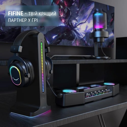 Купить Наушники Fifine H6 RGB Black - цена в Харькове, Киеве, Днепре, Одессе
в интернет-магазине Telemart фото