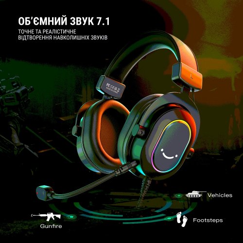 Купить Наушники Fifine H6 RGB Black - цена в Харькове, Киеве, Днепре, Одессе
в интернет-магазине Telemart фото