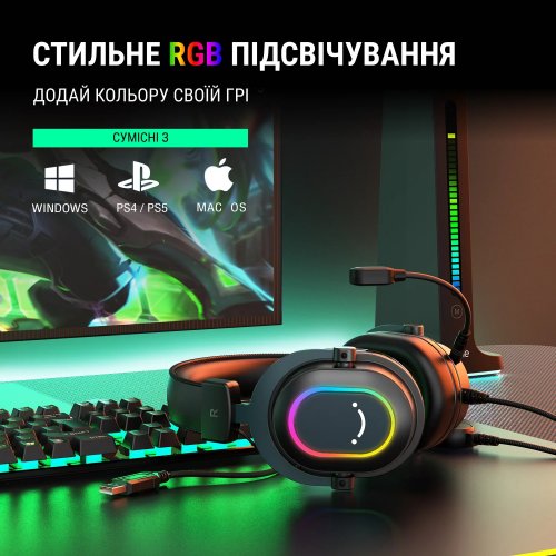 Купить Наушники Fifine H6 RGB Black - цена в Харькове, Киеве, Днепре, Одессе
в интернет-магазине Telemart фото
