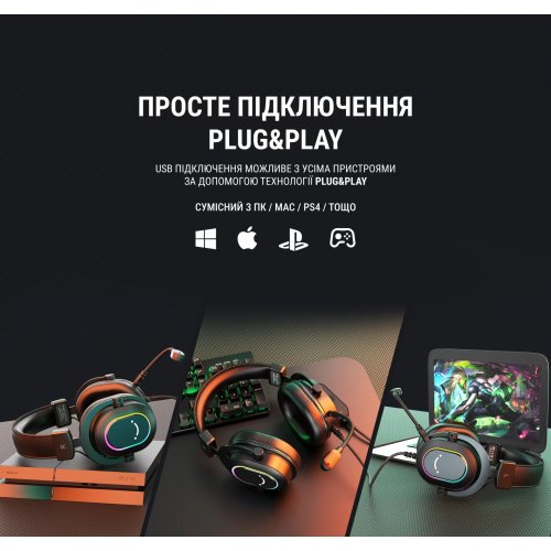 Купить Наушники Fifine H6 RGB Black - цена в Харькове, Киеве, Днепре, Одессе
в интернет-магазине Telemart фото