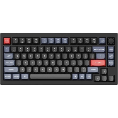 Купить Клавиатура Keychron Q1 QMK RGB Gateron G PRO Brown Hot-Swap Knob (Q1M3) Carbon Black - цена в Харькове, Киеве, Днепре, Одессе
в интернет-магазине Telemart фото