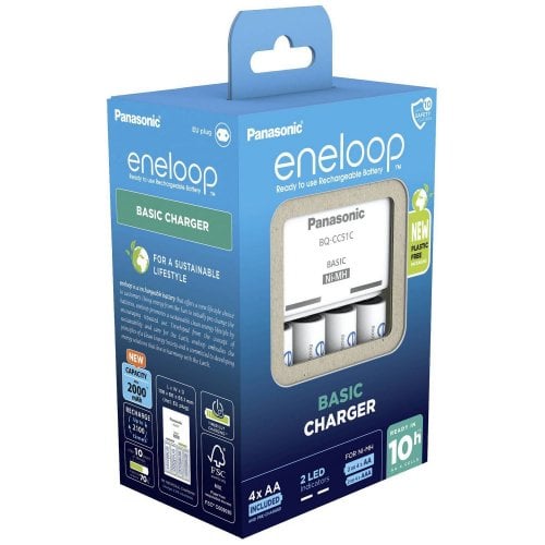 Купить Зарядное устройство Panasonic Basic Charger New + Eneloop AA 2000 mAh NI-MH 4BP (K-KJ51MCD40E) - цена в Харькове, Киеве, Днепре, Одессе
в интернет-магазине Telemart фото