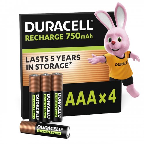 Аккумуляторная батарейка Duracell AAA HR03 750mAh 4 шт. (5007331) купить в Украине | Telemart фото