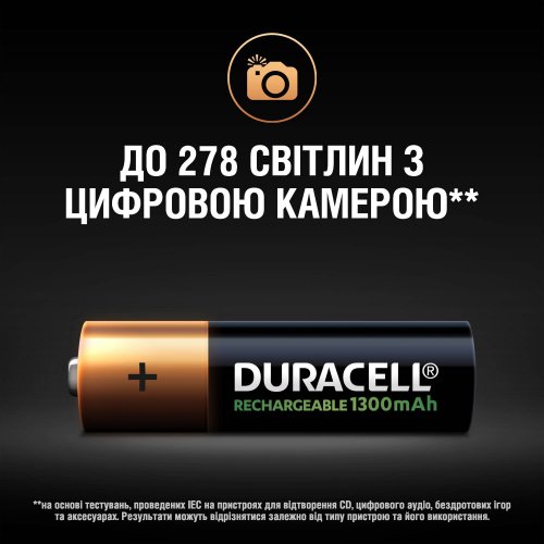 Купить Аккумулятор Duracell AA HR6 1300mAh 4 шт. (5007324) - цена в Харькове, Киеве, Днепре, Одессе
в интернет-магазине Telemart фото