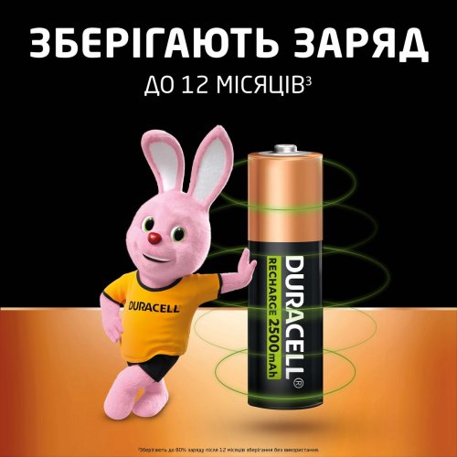 Купити Акумулятор Duracell AA HR6 2500mAh 4 шт. (5007308) - ціна в Києві, Львові, Вінниці, Хмельницькому, Франківську, Україні | інтернет-магазин TELEMART.UA фото