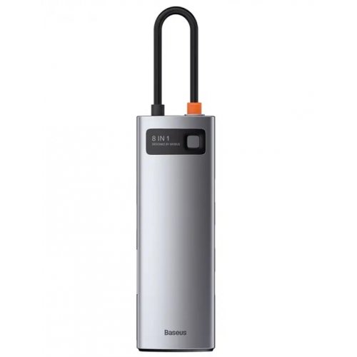 Купить USB-хаб Baseus Metal Gleam Series USB Type-C 8 in 1 (CAHUB-CV0G) Gray - цена в Харькове, Киеве, Днепре, Одессе
в интернет-магазине Telemart фото