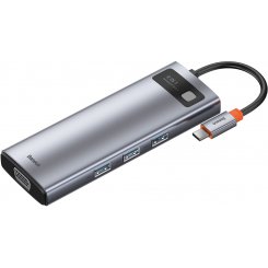 USB-хаб Baseus Metal Gleam Series USB Type-C 9 in 1 (CAHUB-CU0G) Gray