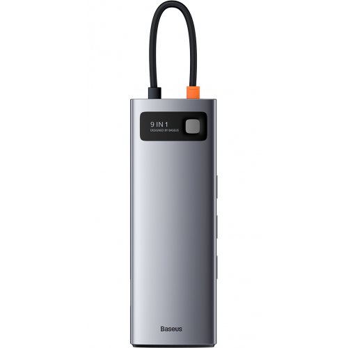 Купити USB-хаб Baseus Metal Gleam Series USB Type-C 9 in 1 (CAHUB-CU0G) Gray - ціна в Києві, Львові, Вінниці, Хмельницькому, Франківську, Україні | інтернет-магазин TELEMART.UA фото