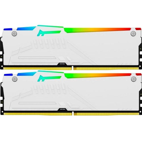 Купить ОЗУ Kingston DDR5 32GB (2x16GB) 5200Mhz FURY Beast RGB White (KF552C40BWAK2-32) с проверкой совместимости: обзор, характеристики, цена в Киеве, Днепре, Одессе, Харькове, Украине | интернет-магазин TELEMART.UA фото