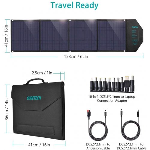 Купить Солнечная панель Choetech SC007 Solar Panel Charger 80W - цена в Харькове, Киеве, Днепре, Одессе
в интернет-магазине Telemart фото