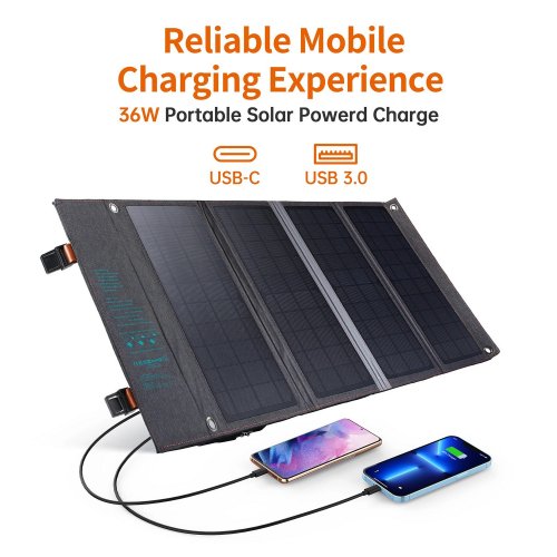 Купити Сонячна панель Choetech SC006 Solar Panel Charger 36W - ціна в Києві, Львові, Вінниці, Хмельницькому, Франківську, Україні | інтернет-магазин TELEMART.UA фото