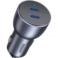 Автомобильное зарядное устройство Ugreen CD213 2 x USB Type-C 40W (70594) Grey