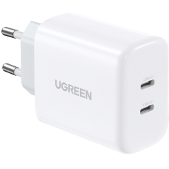 Мережевий зарядний пристрій Ugreen CD243 2 x USB Type-C 40W (10343) White