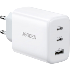 Сетевое зарядное устройство Ugreen CD275 USB + 2 x USB Type-C 65W (90496) White