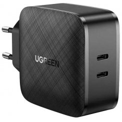 Мережевий зарядний пристрій Ugreen CD216 2 x USB Type-C 66W (70867) Black