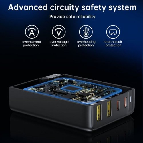 Купить Сетевое зарядное устройство Choetech 2 x USB + 2 x USB Type-C 140W (PD6005-EU-BK) Black - цена в Харькове, Киеве, Днепре, Одессе
в интернет-магазине Telemart фото
