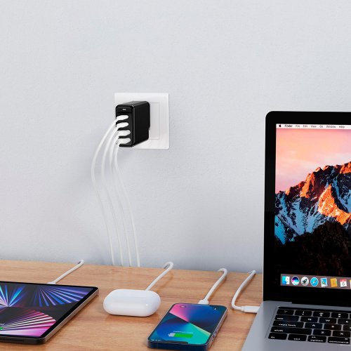 Купить Сетевое зарядное устройство Choetech 2 x USB + 2 x USB Type-C 140W (PD6005-EU-BK) Black - цена в Харькове, Киеве, Днепре, Одессе
в интернет-магазине Telemart фото