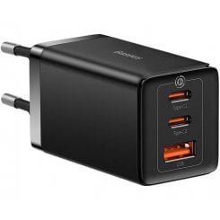 Мережевий зарядний пристрій Baseus GaN5 Pro USB + 2 USB Type-C 65W (CCGP120201) Black