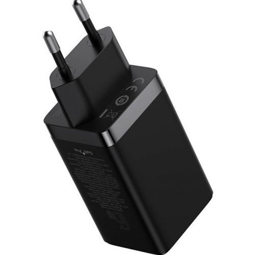 Купити Мережевий зарядний пристрій Baseus GaN5 Pro USB + 2 USB Type-C 65W (CCGP120201) Black - ціна в Києві, Львові, Вінниці, Хмельницькому, Франківську, Україні | інтернет-магазин TELEMART.UA фото