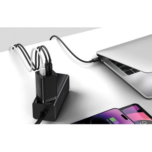 Купити Мережевий зарядний пристрій Baseus GaN5 Pro USB + 2 USB Type-C 65W (CCGP120201) Black - ціна в Києві, Львові, Вінниці, Хмельницькому, Франківську, Україні | інтернет-магазин TELEMART.UA фото