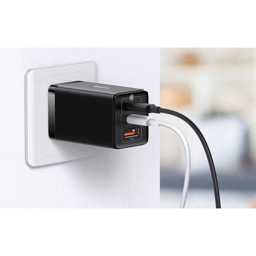 Купити Мережевий зарядний пристрій Baseus GaN5 Pro USB + 2 USB Type-C 65W (CCGP120201) Black - ціна в Києві, Львові, Вінниці, Хмельницькому, Франківську, Україні | інтернет-магазин TELEMART.UA фото