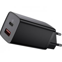 Мережевий зарядний пристрій Baseus GaN2 Lite USB + USB Type-C 65W (CCGAN2L-B01) Black