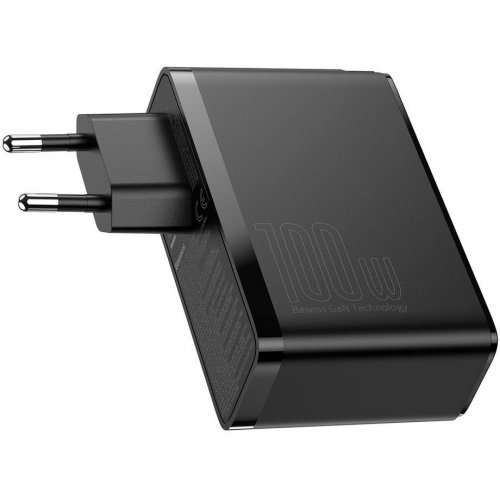 Купити Мережевий зарядний пристрій Baseus GaN2 Pro 2 x USB + 2 x USB Type-C 100W (CCGAN2P-L01) Black - ціна в Києві, Львові, Вінниці, Хмельницькому, Франківську, Україні | інтернет-магазин TELEMART.UA фото