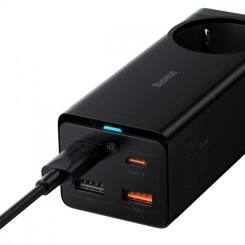 Купить Сетевое зарядное устройство Baseus GaN3 Pro Desktop Powerstrip AC + 2 x USB + 2 USB Type-C 65W (PSZM000901) Black - цена в Харькове, Киеве, Днепре, Одессе
в интернет-магазине Telemart фото