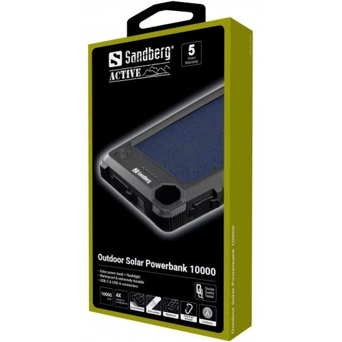 Купити Powerbank Sandberg Outdoor Solar 10000 mAh (420-53) - ціна в Києві, Львові, Вінниці, Хмельницькому, Франківську, Україні | інтернет-магазин TELEMART.UA фото