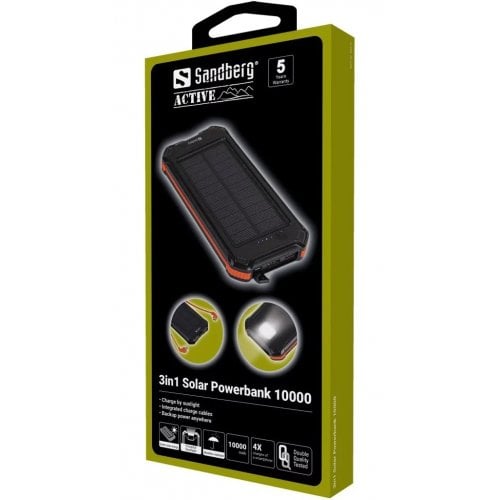 Купити Powerbank Sandberg 3 in 1 Solar 10000 mAh (420-72) - ціна в Києві, Львові, Вінниці, Хмельницькому, Франківську, Україні | інтернет-магазин TELEMART.UA фото