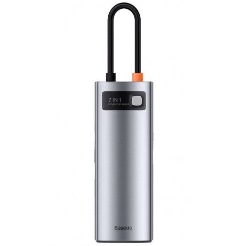 Купити USB-хаб Baseus Metal Gleam Series USB Type-C 7 in 1 (WKWG020113) Gray - ціна в Києві, Львові, Вінниці, Хмельницькому, Франківську, Україні | інтернет-магазин TELEMART.UA фото