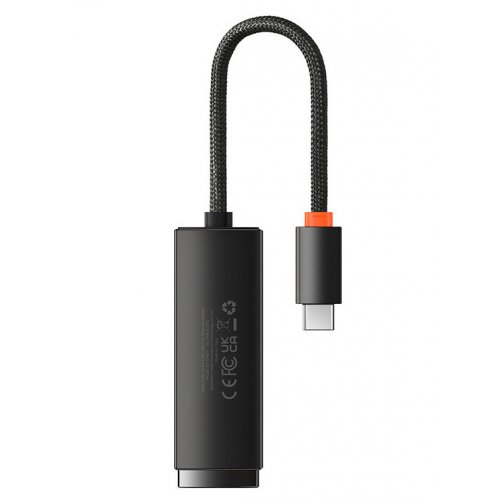 Купити Мережева карта Baseus Lite Series USB Type-C to RJ45 LAN (WKQX000201) Black - ціна в Києві, Львові, Вінниці, Хмельницькому, Франківську, Україні | інтернет-магазин TELEMART.UA фото
