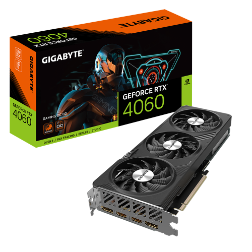 Фото Видеокарта Gigabyte GeForce RTX 4060 Gaming OC 8192MB (GV-N4060GAMING OC-8GD)