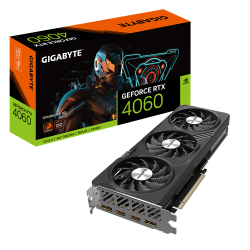 Фото Відеокарта Gigabyte GeForce RTX 4060 Gaming OC 8192MB (GV-N4060GAMING OC-8GD)