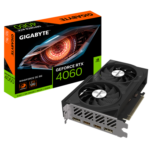 Фото Видеокарта Gigabyte GeForce RTX 4060 Windforce OC 8192MB (GV-N4060WF2OC-8GD)