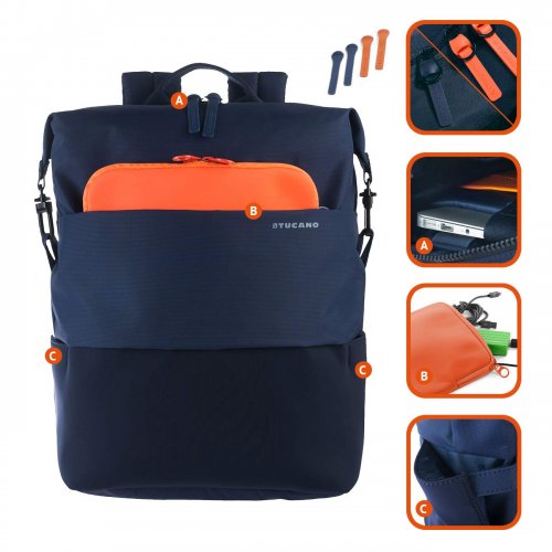 Рюкзак Tucano 15" Modo Backpack MBP (BMDOK-B) Blue купить в Украине: Киев, Днепр, Харьков, Одесса  | Низкая цена, отзывы, характеристики от TELEMART фото