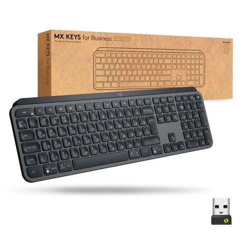 Купити Клавіатура Logitech MX Keys Advanced For Business Wireless Illuminated (920-010251) Graphite - ціна в Києві, Львові, Вінниці, Хмельницькому, Франківську, Україні | інтернет-магазин TELEMART.UA фото