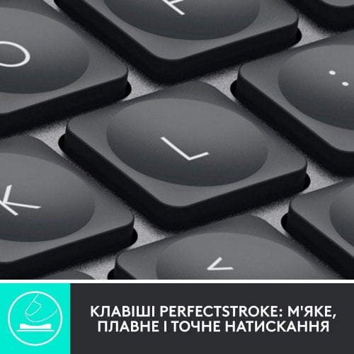 Купити Клавіатура Logitech MX Keys Advanced For Business Wireless Illuminated (920-010251) Graphite - ціна в Києві, Львові, Вінниці, Хмельницькому, Франківську, Україні | інтернет-магазин TELEMART.UA фото