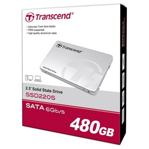 Продать SSD-диск Transcend SSD220S 3D NAND 480GB 2.5" (TS480GSSD220S) по Trade-In интернет-магазине Телемарт - Киев, Днепр, Украина фото
