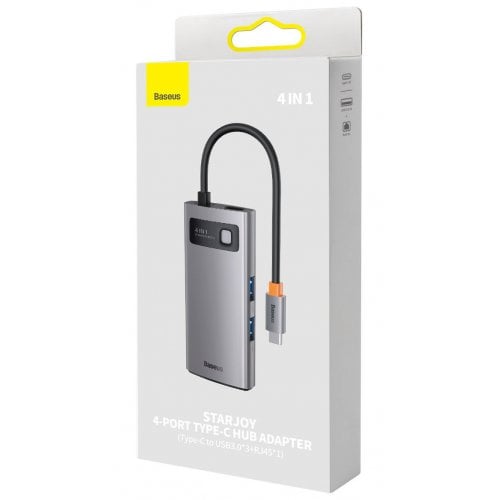 Купить USB-хаб Baseus Metal Gleam Series Multifunctional Type-C 4 in 1 (WKWG070113) Grey - цена в Харькове, Киеве, Днепре, Одессе
в интернет-магазине Telemart фото