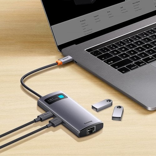 Купить USB-хаб Baseus Metal Gleam Series Multifunctional Type-C 4 in 1 (WKWG070113) Grey - цена в Харькове, Киеве, Днепре, Одессе
в интернет-магазине Telemart фото