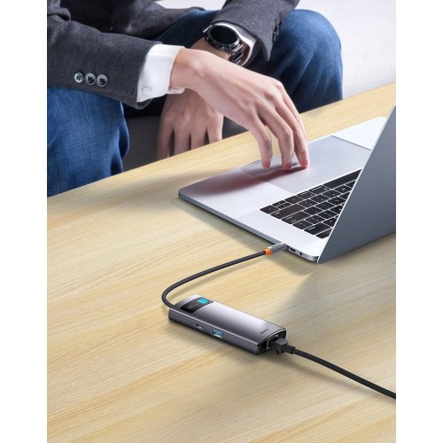 Купить USB-хаб Baseus Metal Gleam Series Multifunctional Type-C 4 in 1 (WKWG070113) Grey - цена в Харькове, Киеве, Днепре, Одессе
в интернет-магазине Telemart фото